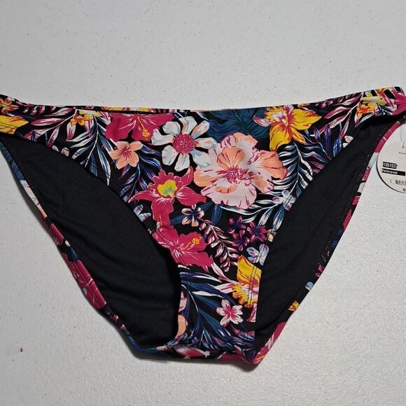 Decree black floral hipster swim bottoms size XXL NWT - Picture 1 of 5